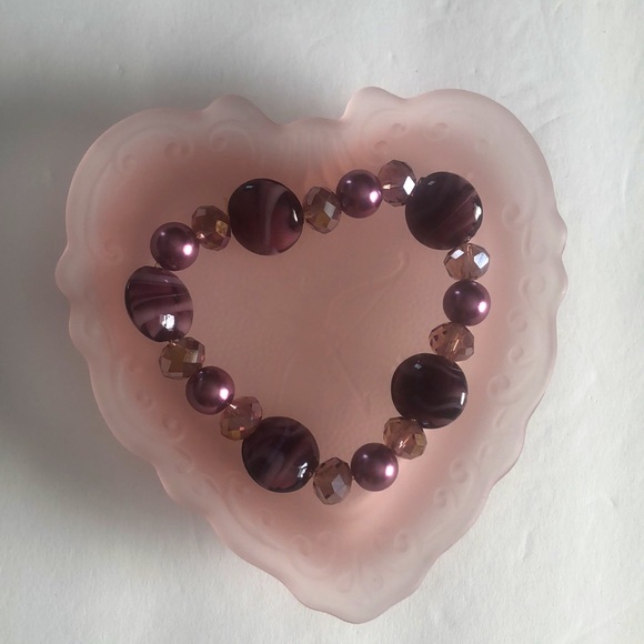 Vintage Imperial Glass Lenox Pink Satin Heart Bow And Arrow Trinket Dish - Picture 3 of 12